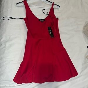 Lulus Deep V Red Dress
